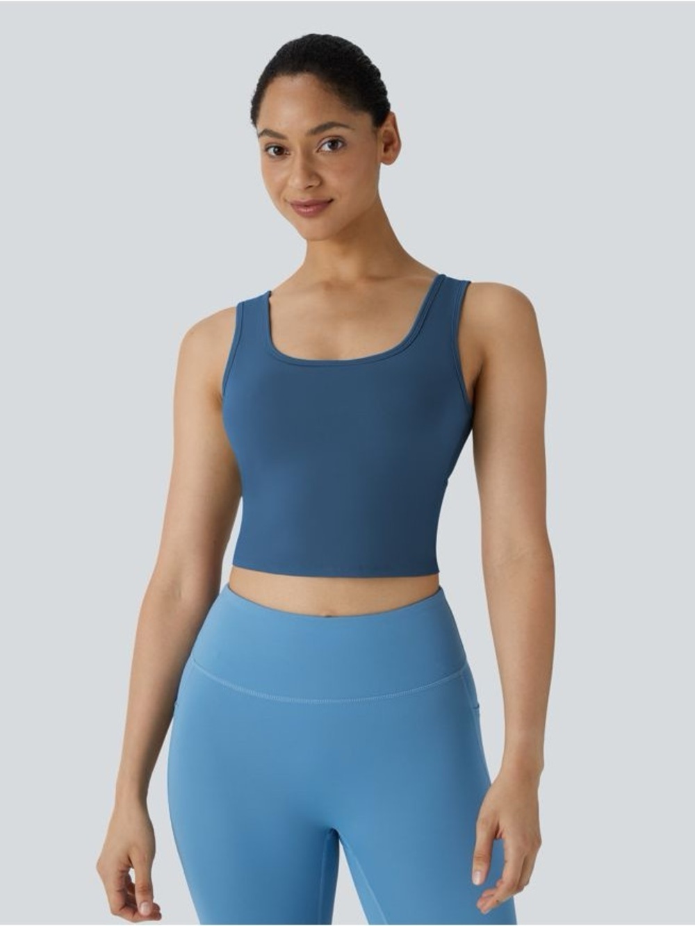 Halara Electric Blue U Neck Crossover Barre Ballet Tank Top Small NWT